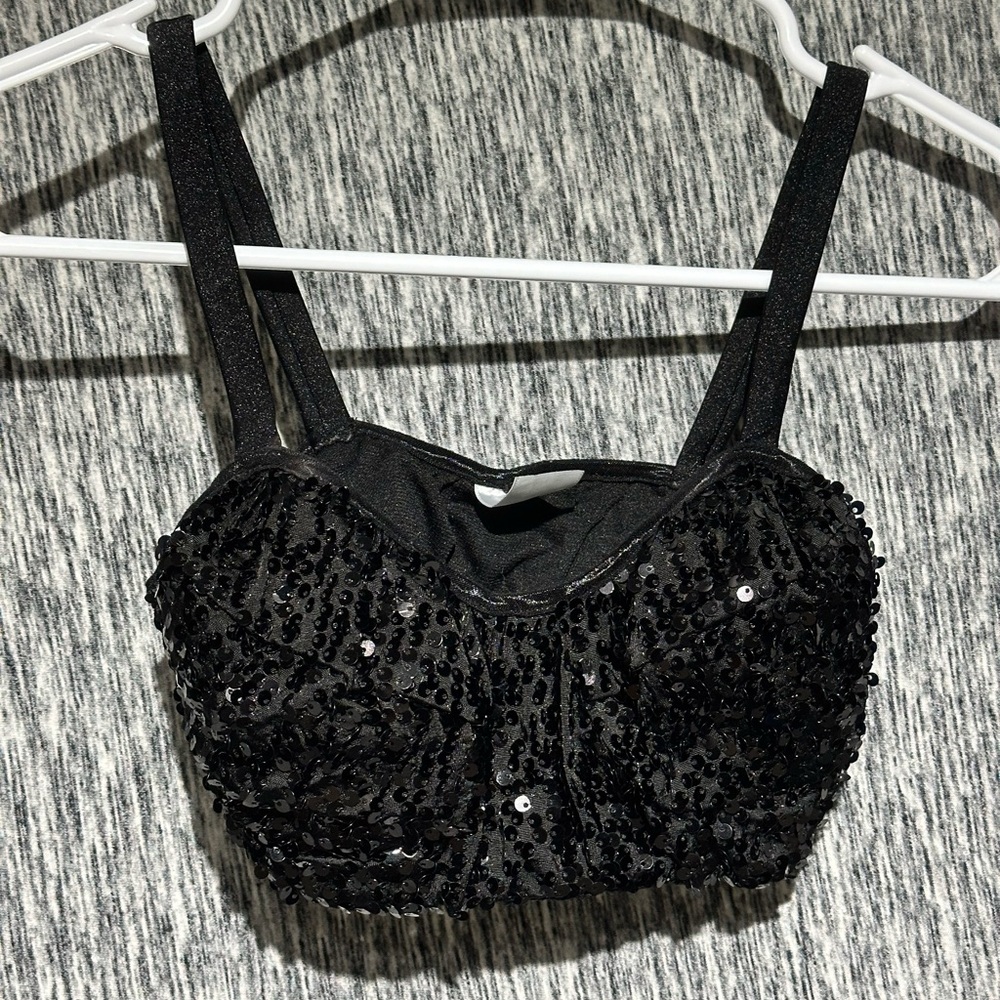 Black Sequin Top
